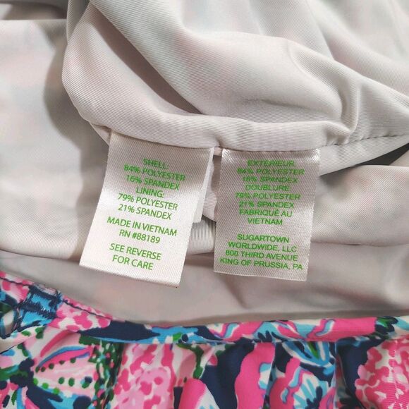 Lilly Pulitzer Girls One Piece Swimsuit Size 12 Zita Oyster Bay Navy Multi - Picture 6 of 7